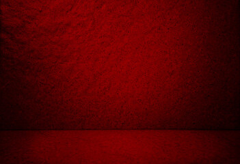 soft red studio background. red abstract stone cement floor and wall backgrounds, room, interior,...