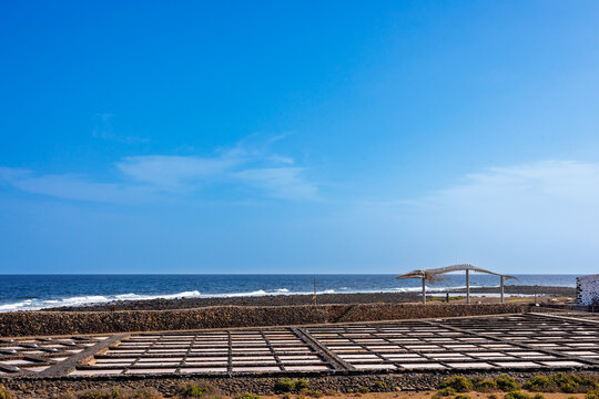 Traditional water desalination in Salinas del Carmen on the coast of Fuerteventura Island