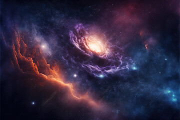 Fototapeta na wymiar Spiral Galaxy. Space with stars generative AI background