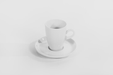 A white cup on white background