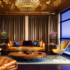 Modern  and Moduular Living room, AI Generative