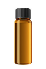 Amber bottle on a white background. The amber bottle is used to store liquids such as essential oils, tinctures and other cosmetics due t 3d render.