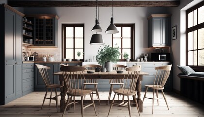 Fototapeta na wymiar modern wooden kitchen