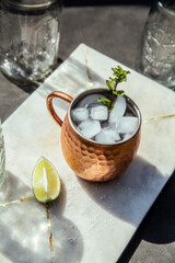 Cocktail with Lime Garnish