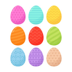 Set of colorful Easter eggs. Easter decor.