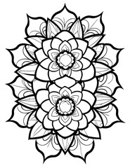 Roses with Black Outlines