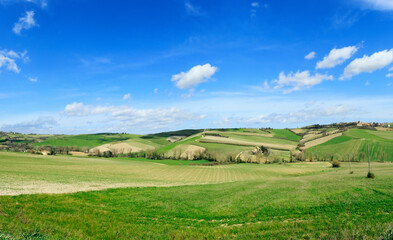 Fototapeta na wymiar Country landscape, green hills