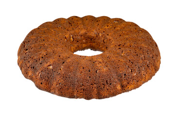 Gluten free food. Buckwheat flour cake with carrots and walnuts, sweetened with apple juice instead of sugar. Healthy and diet concept