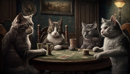 Cats playing poker has become an iconic image in popular culture, with its blend of humor, strategy, and satire appealing to audiences of all ages and interests. GENERATIVE AI