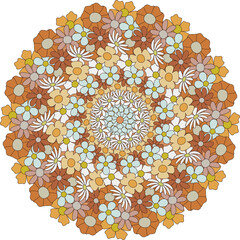 Flower arrangement Trendy retro psychedelic cartoon style. Abstract collage made from summer flowers Floral pattern 