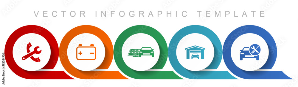 Aufkleber Car serivce icon set, miscellaneous icons such as tools, workshop, battery and renewable energy for webdesign and mobile applications, flat design infographic vector template in eps 10