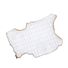 scrap of paper in a cell with scorched edges