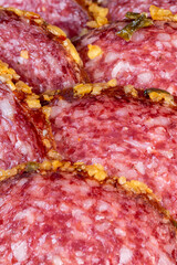 salami made of high-quality meat with spices and garlic