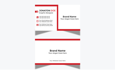 Modern Corporate and Creative Business Card Design Template Double-sided -Horizontal Name Card Simple and Clean Visiting  Card Vector illustration Colorful Business Card
