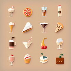Fototapeta na wymiar food and drink icons