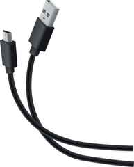 black cables USB + micro USB