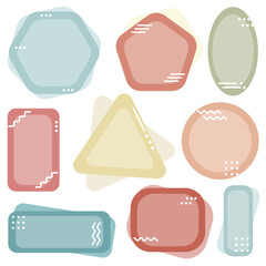 vector set with cute color geometric frames 