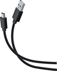 black cables USB + type-C