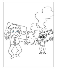 funny children activities coloring page for kids