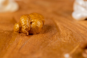 Abstract chaotic painting on canvas with gold paints