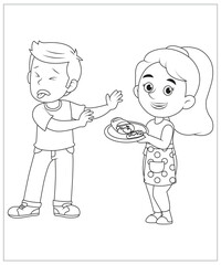 funny children activities coloring page for kids