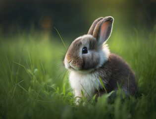 Bunny in garden, generative ai