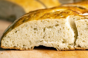 oriental flatbread made of wheat flour with water and spices