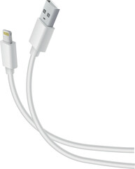 white cables USB + lightning