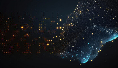 Network connection lines. Big data visualization. Template for background, presentation,