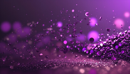 Purple and violet sparkly bokeh background with glitter texture. Generative AI.