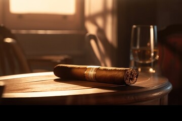 Premium cigar illustration by generative ai