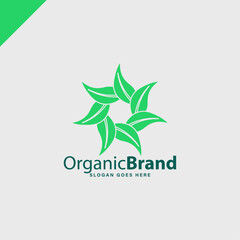 organic eco leaf company modern logo