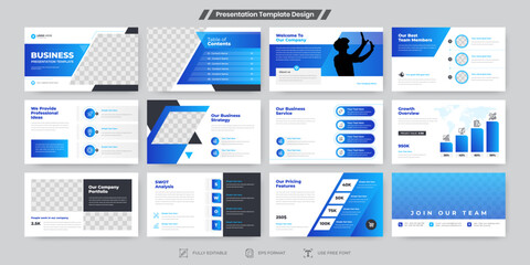 Fototapeta na wymiar Powerpoint slides business presentation template design