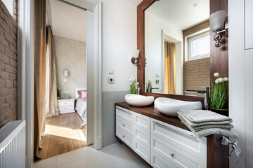 Modern small bathroom in stylish apartment