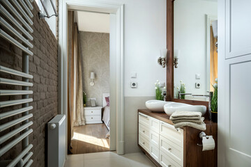 Modern small bathroom in stylish apartment