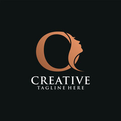 Letter eyelashes logo beauty icon design