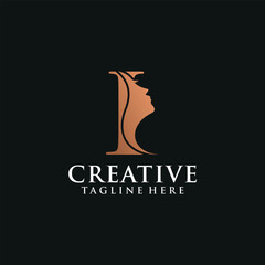 Letter eyelashes logo beauty icon design