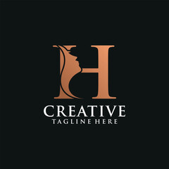 Letter eyelashes logo beauty icon design