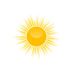 White vector background with sun icon for weather design	