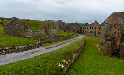 Fototapeta na wymiar Ruins of ancient castle. Charles fort Kinsale Cork county Ireland. Irish castles