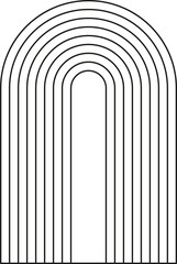 PNG illustration modern minimalistic retro aesthetic linear boho frame arch arc portal logo bohemian design element mystical geometric abstract border