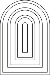 PNG illustration modern minimalistic retro aesthetic linear boho frame arch arc portal logo bohemian design element mystical geometric abstract border