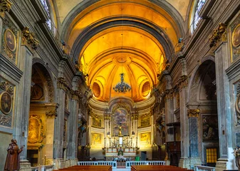 Poster Main nave and presbytery of Eglise Saint Francois de Paule church of Francis of Paola in historic Vieux Vieille Ville old town of Nice in France © Art Media Factory