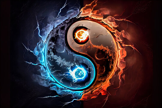 chinese yin yang symbol. Generative AI, Generative, AI