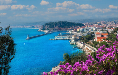 Aerial view of Nice, the famous luxury place on the French Riviera, Cote d Azur in Europe