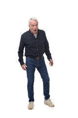 Fototapeta premium man with surprise expression on white background