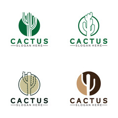 Cactus Logo Template Design Vector, Design Concept, Creative Symbol, Icon