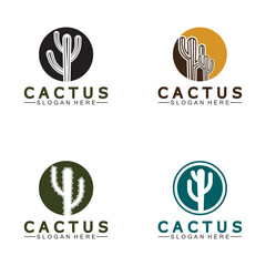 Cactus Logo Template Design Vector, Design Concept, Creative Symbol, Icon