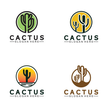 Cactus Logo Template Design Vector, Design Concept, Creative Symbol, Icon