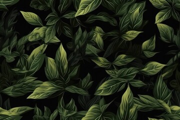 Green basil leaf texture. Generative AI